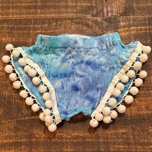 Kids Tie-Dye Pom-Pom Shorts